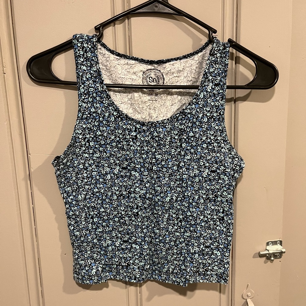 Floral Cropped Tank Size Small